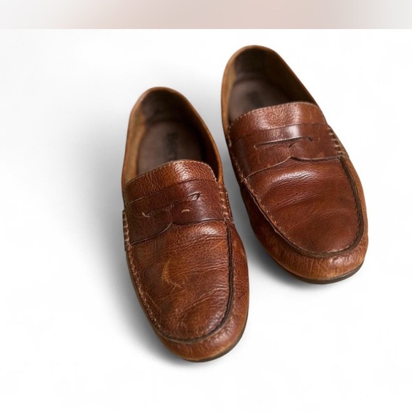 |Born| Brown Tan Leather Pull-on Loafers Men's Size 10.5 Very Comfortable - Picture 2 of 8